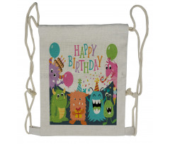 Monster Birthday Drawstring Backpack