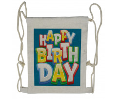 Birthday Lettering Drawstring Backpack