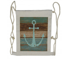 Nautical Rustic Drawstring Backpack