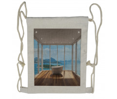 Bathtub and Islands Drawstring Backpack