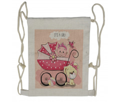 Puppy Carriage Drawstring Backpack