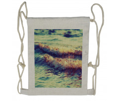 Calm Sea Theme Pastoral Drawstring Backpack