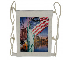 USA Touristic Concept Drawstring Backpack