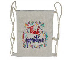 Think Positive Drawstring Backpack