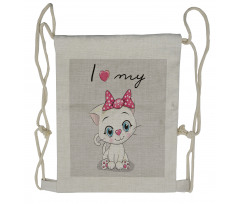 Cartoon Cat Pet Drawstring Backpack