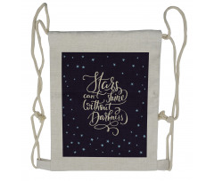 Night Sky Words Drawstring Backpack