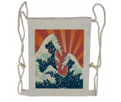 Sunset Surf Water Drawstring Backpack