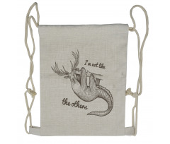 Animal Words Drawstring Backpack