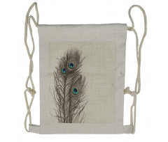 Feathers of Exotic Bird Drawstring Backpack