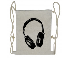 Grunge Headphones Fun Drawstring Backpack