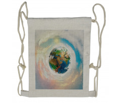 Vibrant Planet Continents Drawstring Backpack