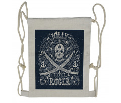 Pirates Jolly Roger Flag Drawstring Backpack