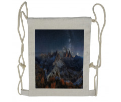 Italy Mountains Milky Way Drawstring Backpack