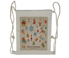 Xmas Holiday Drawstring Backpack