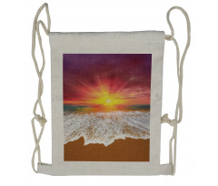 Vivid Coastal Scenery Drawstring Backpack