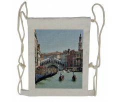 Venice Gondola Canal Photo Drawstring Backpack