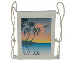 Tropical Island Exotic Drawstring Backpack