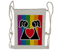 Love Wins Gay Couple Drawstring Backpack