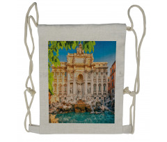 Fountain Di Trevi Tourist Drawstring Backpack