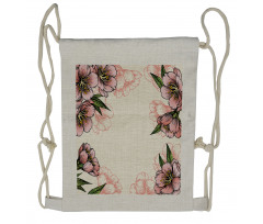 Botanical Spring Flowers Drawstring Backpack