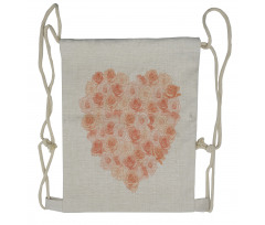 Heart Shaped Blossoms Drawstring Backpack