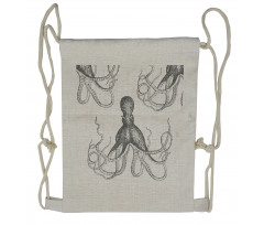 Animal Tentacles Marine Drawstring Backpack