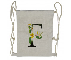 Frangipani Green Theme Drawstring Backpack