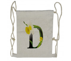 D Silhouette Daffodils Drawstring Backpack