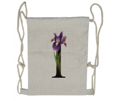 Iris Flowers Capital I Drawstring Backpack