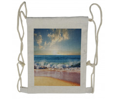 Summer Day Coast and Sea Drawstring Backpack