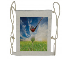 Golf Club and Ball Drawstring Backpack