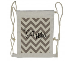 Get Naked Heart Zig Zag Drawstring Backpack