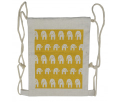 Monotone Animal Pattern Drawstring Backpack