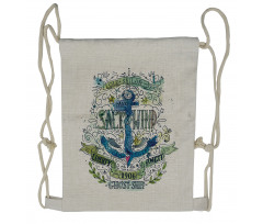 Ocean Anchor Drawstring Backpack