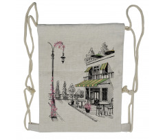 Parisian Patio Drawstring Backpack