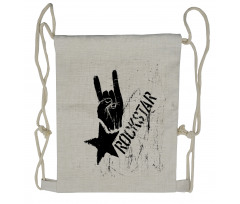 Grunge Effect Hand Star Drawstring Backpack