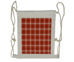 Vintage Tartan Motif Drawstring Backpack