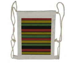 Knitted Rasta Lines Drawstring Backpack