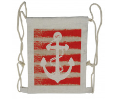 Rope Stripes Nautical Drawstring Backpack