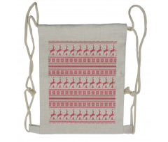 Winter Time Reindeers Drawstring Backpack