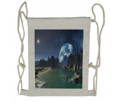 Earth from Alien Shores Drawstring Backpack