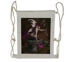 Mythical Creature Forest Drawstring Backpack