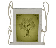 Olive Tree Pattern Drawstring Backpack