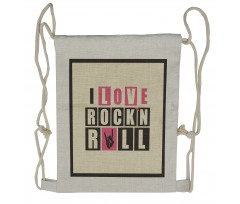 Retro Slogan Grunge Drawstring Backpack