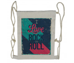 I Love Rock 'n' Roll Drawstring Backpack