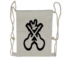 Guitars Hand Sign Drawstring Backpack