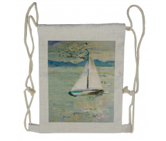 Monet Sailing Boat Drawstring Backpack