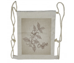 Sketch Style Coffee Drawstring Backpack