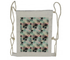 Summer Palm Trees Fern Drawstring Backpack