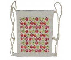 Watercolor Granny Smith Drawstring Backpack